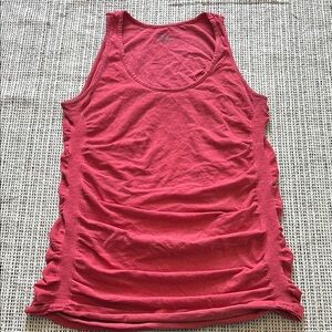 Athleta Tank Top Women's Sz M Breezy Ruched Tank Orange (looks reddish)